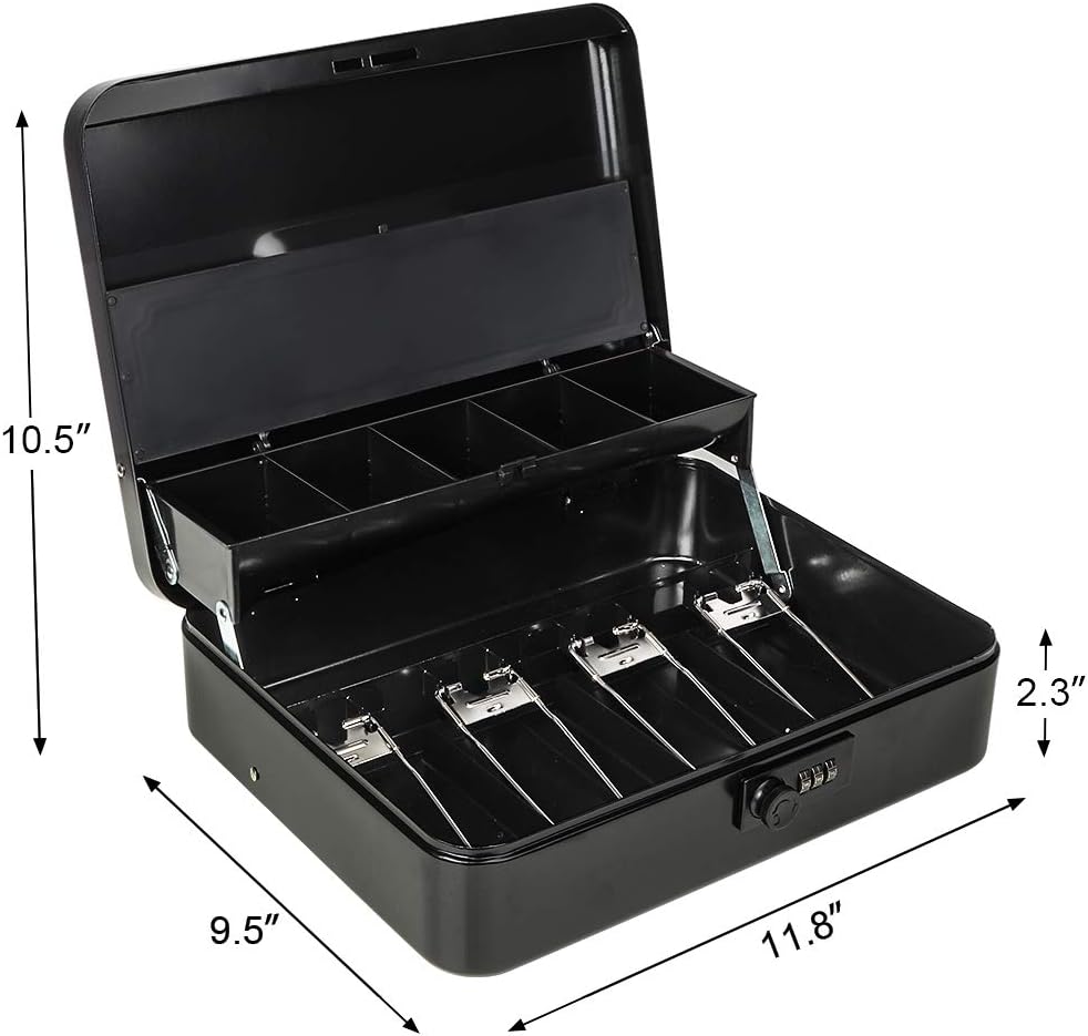 Cash Box with Tray Extra Large Elevation