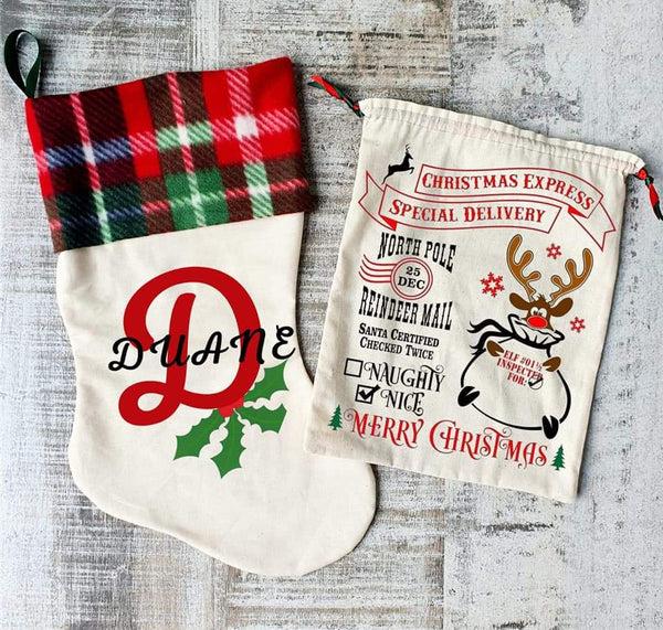 Christmas Stocking and Stuffer Bag