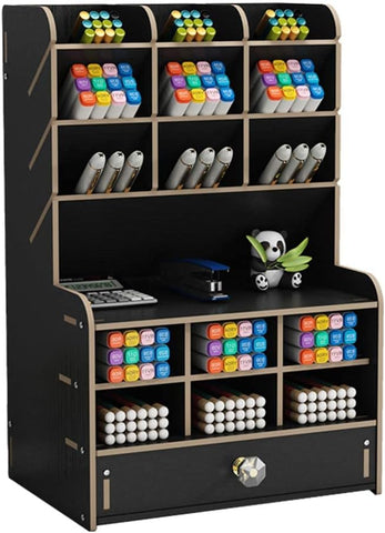 Wooden Stationary Organiser - 17 Compartment