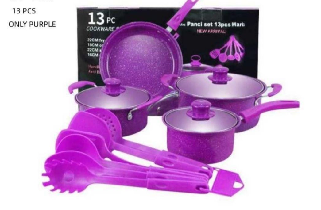 Purple Cookware Set 13 Piece Elevation