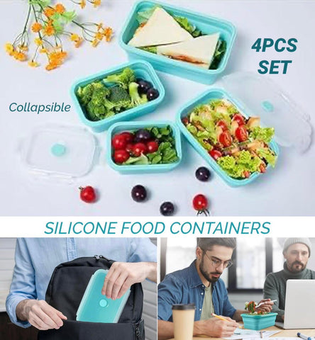 Collapsible Silicone Food Container - 4 Piece Set