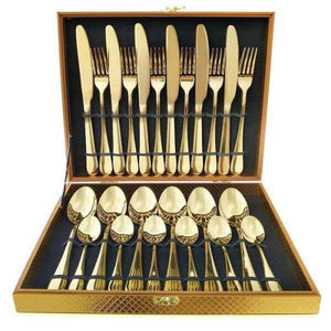 Cutlery Set in Wooden Case - 24 Piece