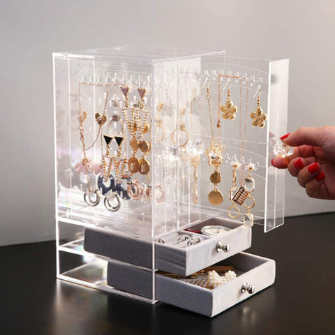 Earring Storage Box with Drawers