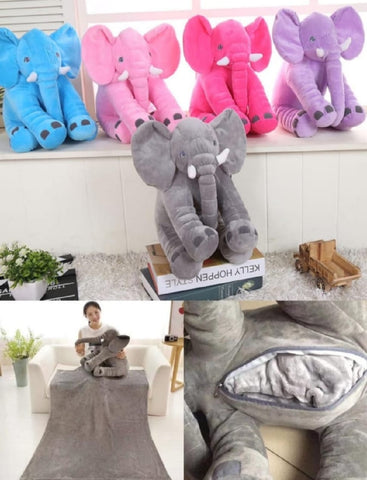 Elephant Pillow with Blanket