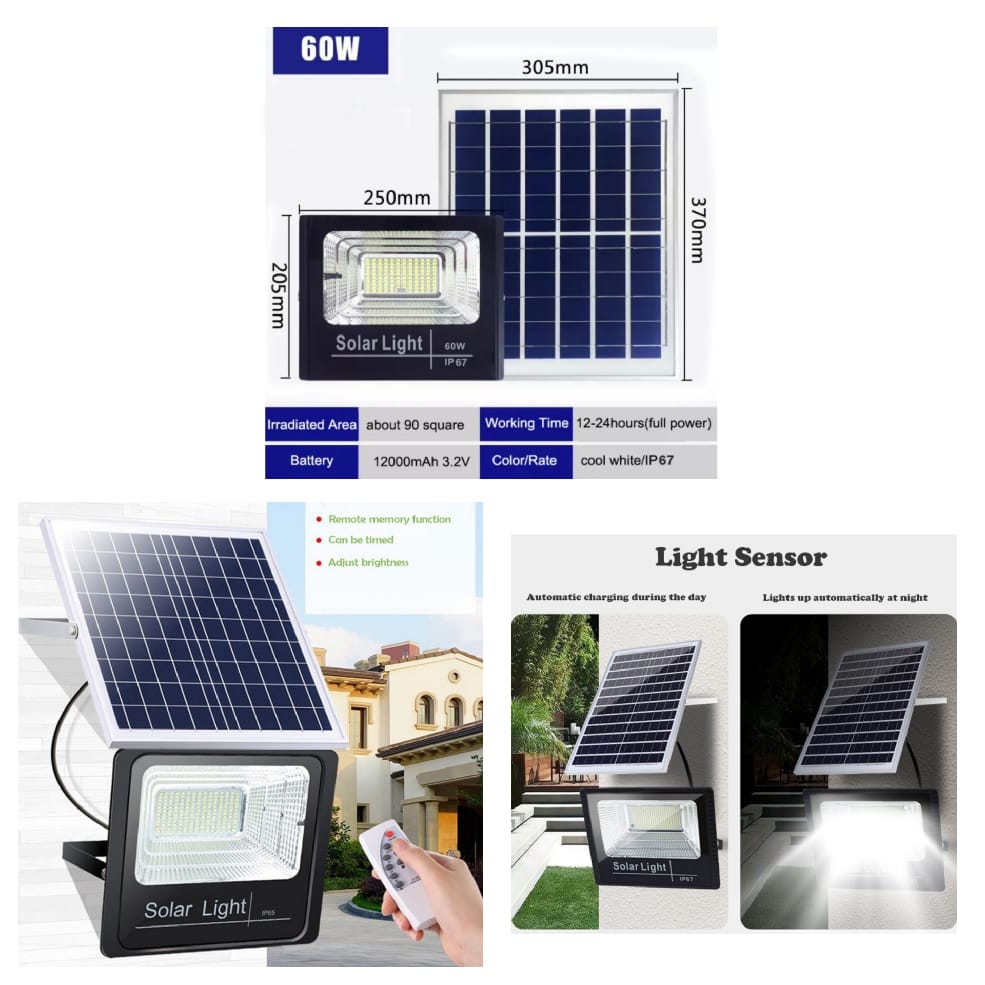 ip66 led flood light wall light solar 60w