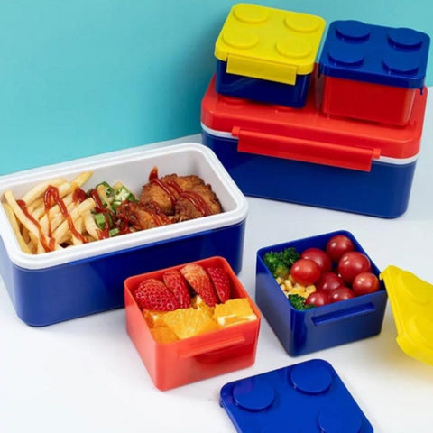 Lego Shaped Lunch Box Set 3 Piece