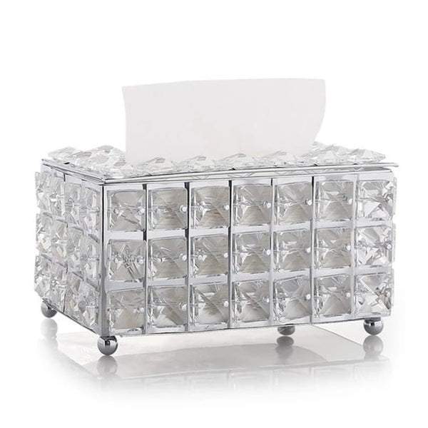 Crystal Tissue Box - Silver
