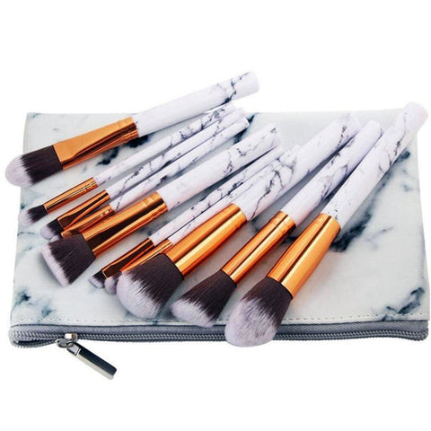 Marble Style Make-up Brush Set with Bag