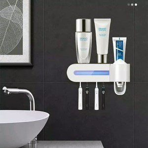 Toothbrush Holder with UV Light Sterilizer - Rechargeable