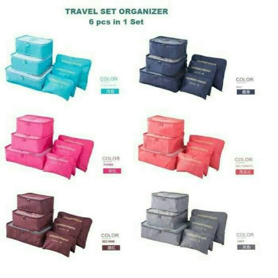 Travel Laundry Pouch Set 6 Piece Elevation