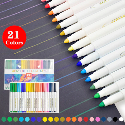 Acrylic Paint Pen Set - 21 Colours