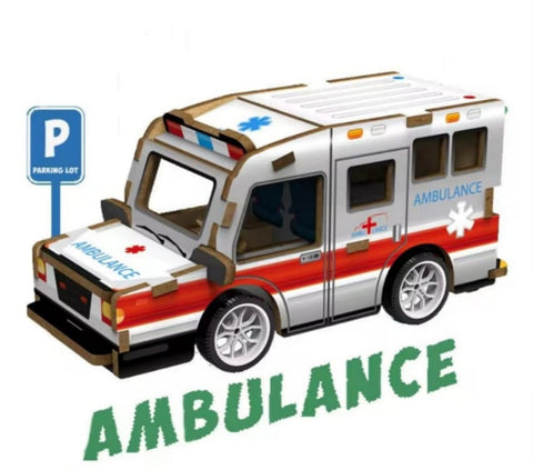 3D Wooden Ambulance