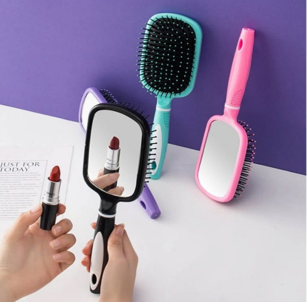 Paddle Hair Brush with Mirror