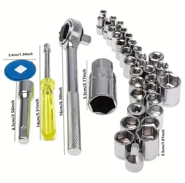 Combination Socket Wrench Set - 40 Piece