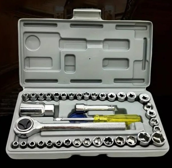 Combination Socket Wrench Set - 40 Piece