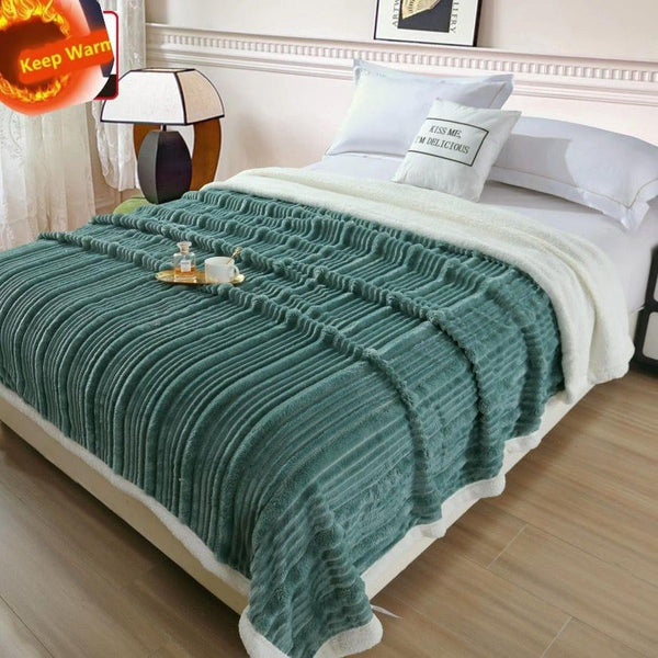 Elegant Line Patterned Sherpa Blanket