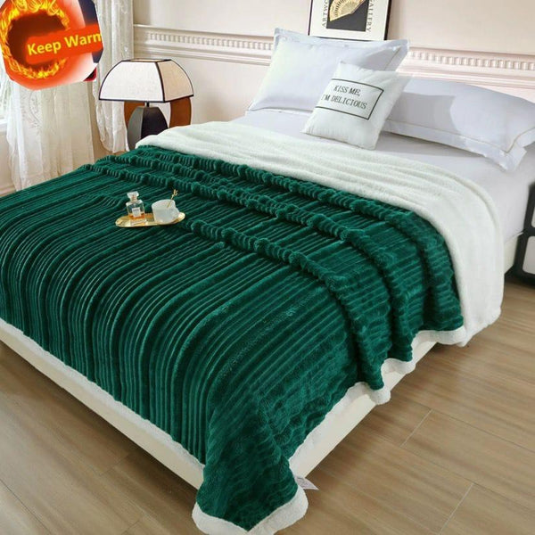Elegant Line Patterned Sherpa Blanket