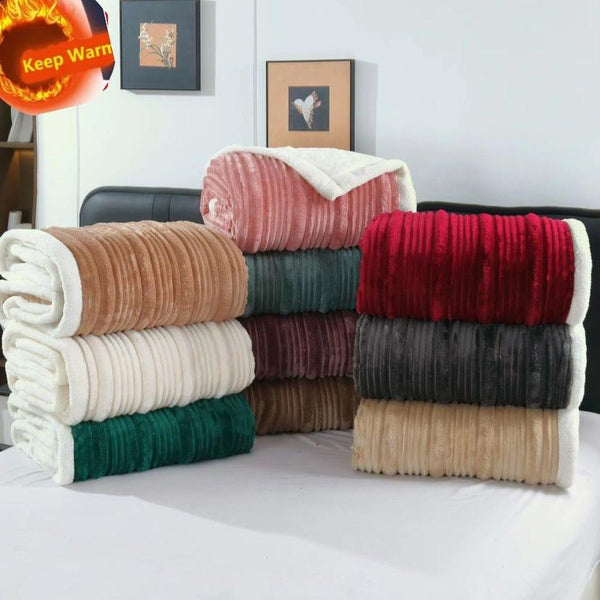 Elegant Line Patterned Sherpa Blanket