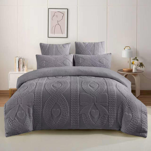 Geometric Bow Sherpa Comforter