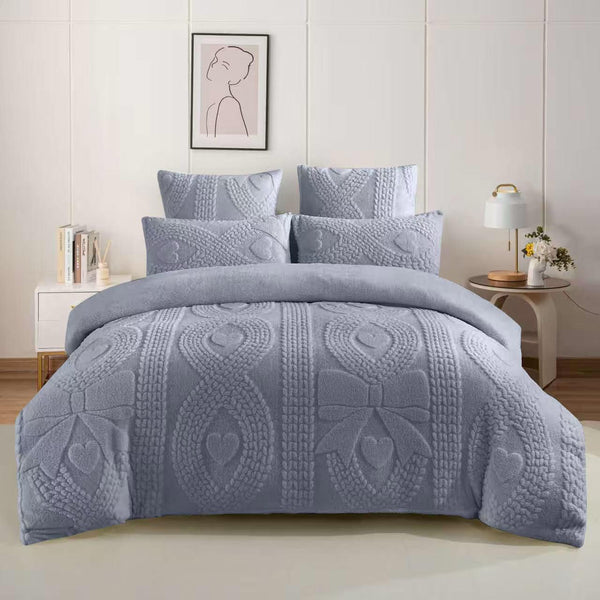 Geometric Bow Sherpa Comforter