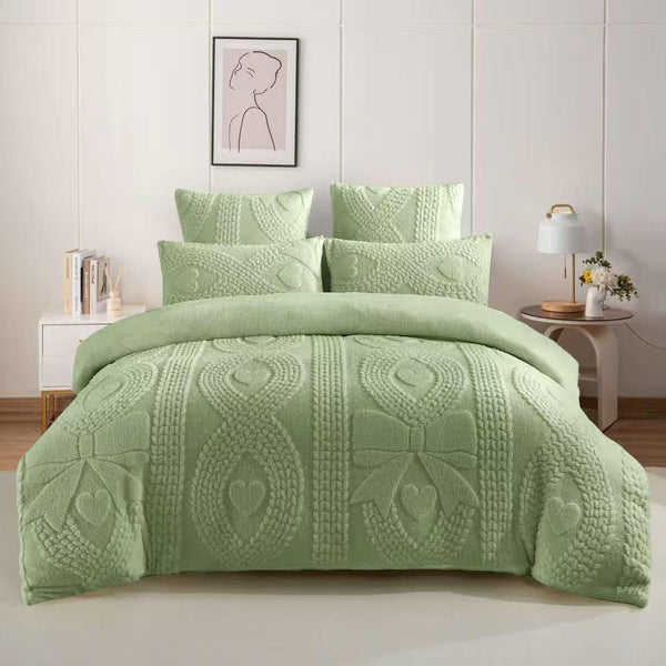 Geometric Bow Sherpa Comforter