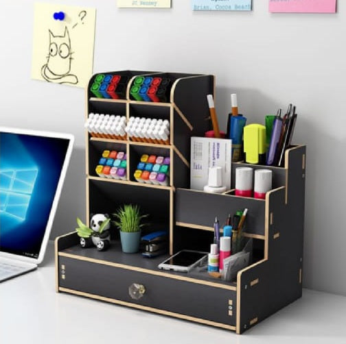 Wooden Stationary Organiser - 12 Compartment