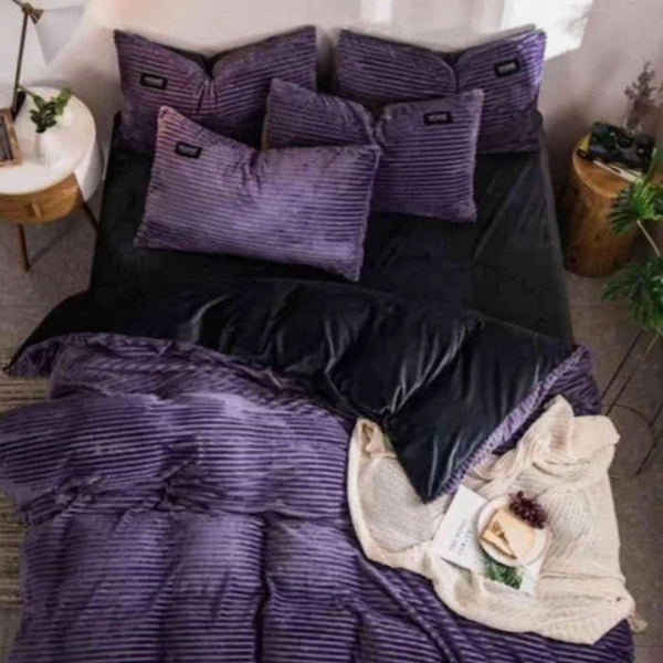 Corduroy Velvet Comforter Set - 4 Piece