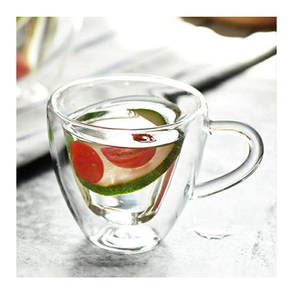 Heart Shaped Glass Mugs - 180ml