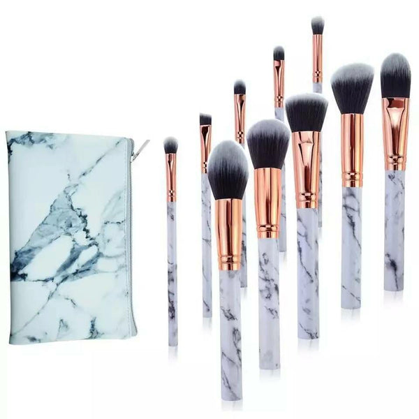 Marble Style Make-up Brush Set with Bag