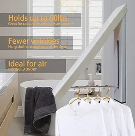 Folding Clothes Hanger - Wall Mounted