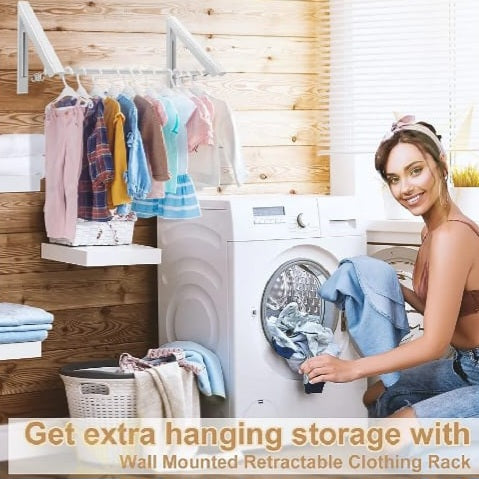 Folding Clothes Hanger - Wall Mounted