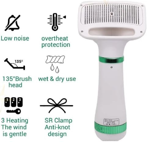 Electric Pet Grooming Hair Dryer Brush