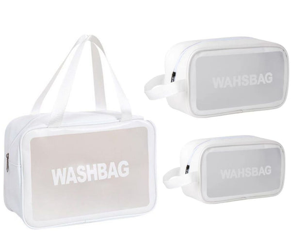 Transparent Cosmetic Wash Bag - Set of 3