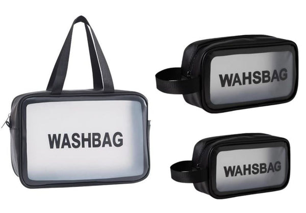 Transparent Cosmetic Wash Bag - Set of 3