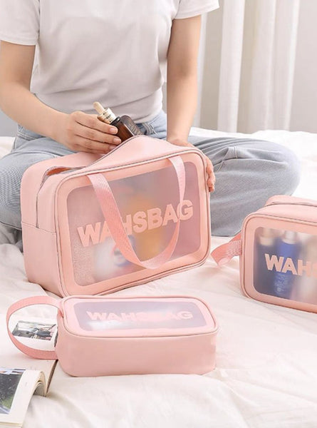 Transparent Cosmetic Wash Bag - Set of 3