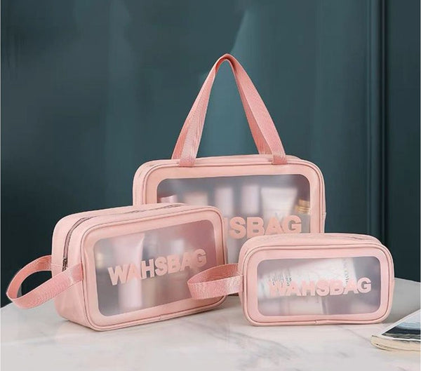 Transparent Cosmetic Wash Bag - Set of 3