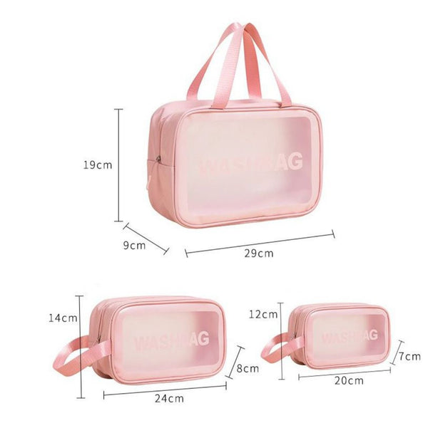 Transparent Cosmetic Wash Bag - Set of 3