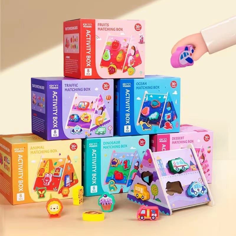 Wooden Matching Activity Boxes – Elevation