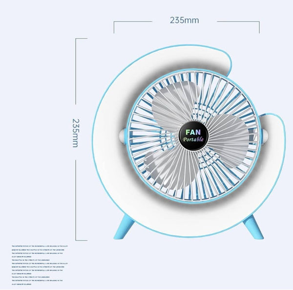 2 in 1 Colourful Desktop Fan - Rechargeable