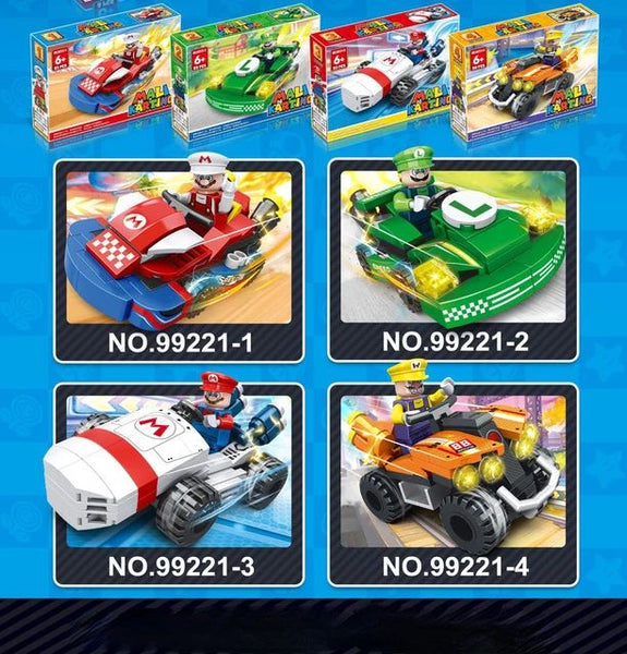 Mario Kart Building Block Set - Set of 4