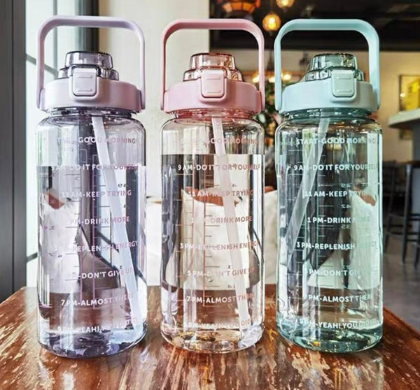 Clear Motivational Water Bottle Set