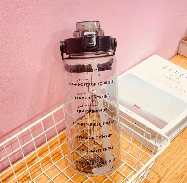 Clear Motivational Water Bottle Set