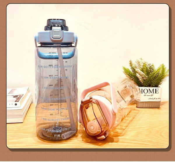 Clear Motivational Water Bottle Set