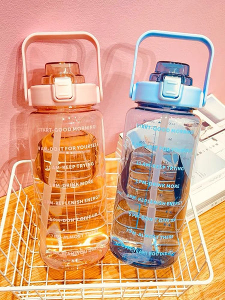 Clear Motivational Water Bottle Set