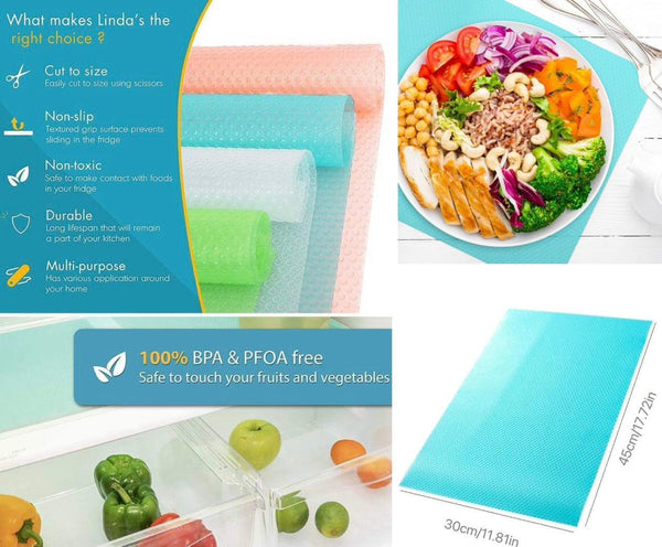 Silicone Fridge Mats - 12 Piece