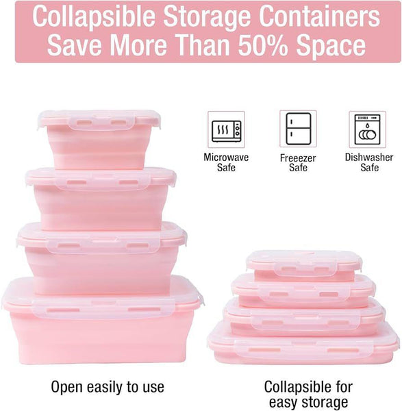 Collapsible Silicone Food Container - 4 Piece Set