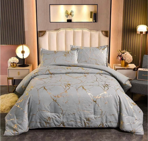 King Marble Comforter Sets - 5 Piece