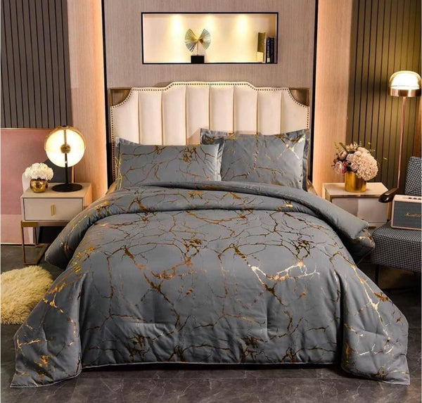 King Marble Comforter Sets - 5 Piece