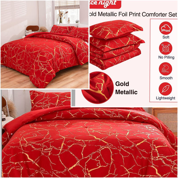 King Marble Comforter Sets - 5 Piece