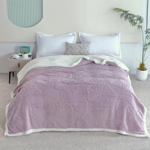 Geometric Fleece Blanket - Butterfly